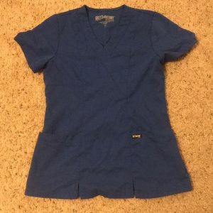 Grey’s Anatomy royal blue scrub top size xs